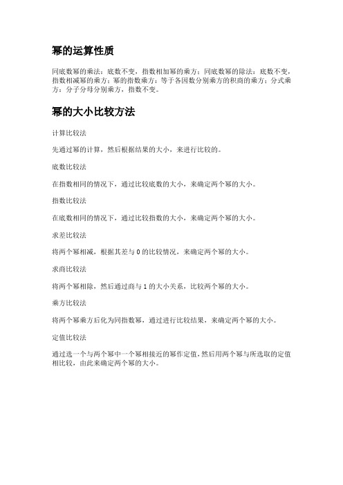 幂的运算性质