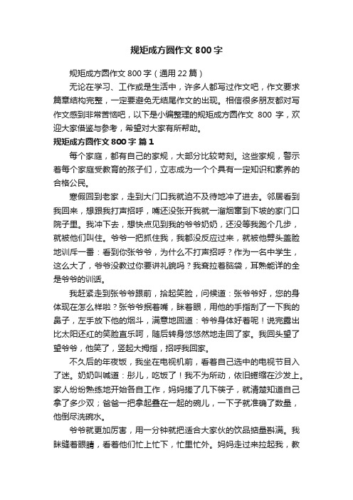 规矩成方圆作文800字