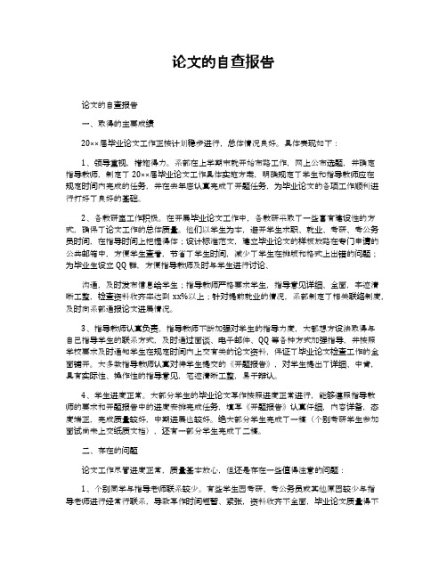 论文的自查报告