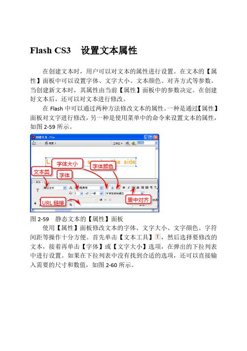 Flash CS3  设置文本属性