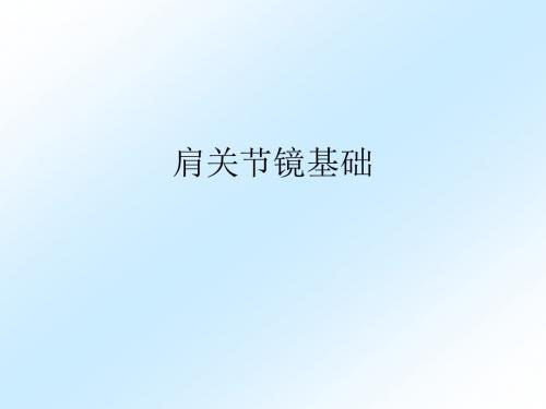 肩关节镜基础ppt课件