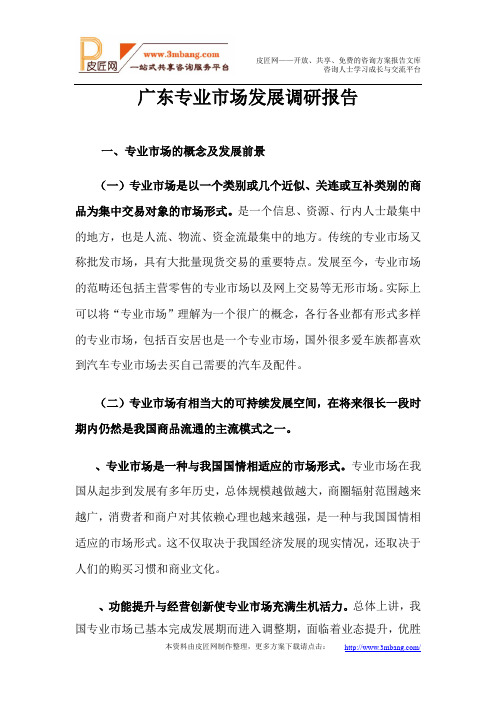 广东专业市场发展调研报告.doc