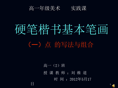 硬笔楷书基本笔画——点的写法与组合PPT幻灯片课件