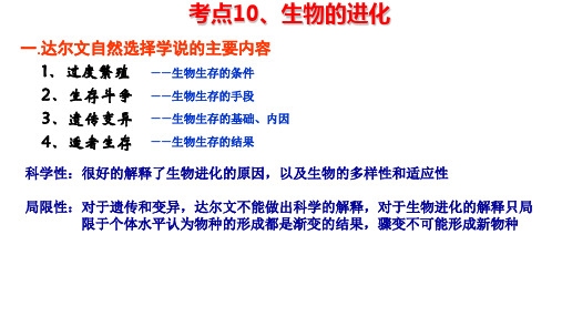 考点10 生物的进化-人教版高考生物会考纲要考点课件