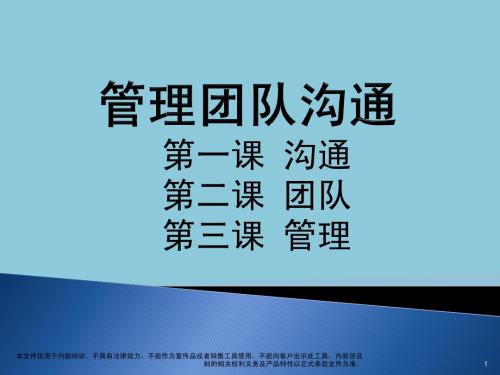 团队管理沟通第三课-执行力与管理