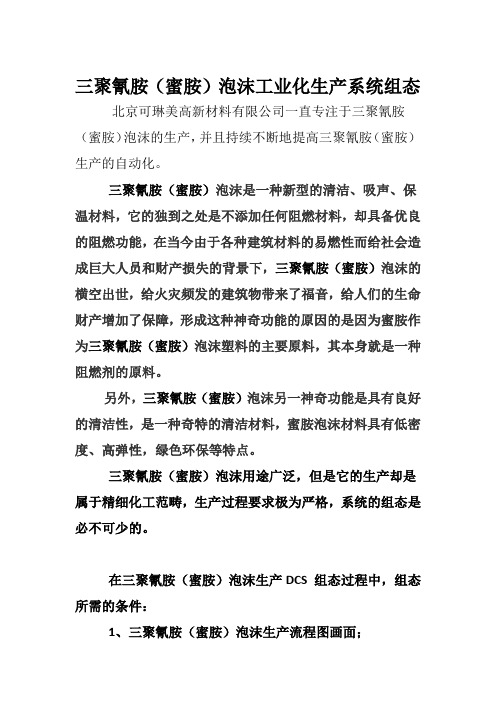 三聚氰胺(蜜胺)工业化生产系统组态