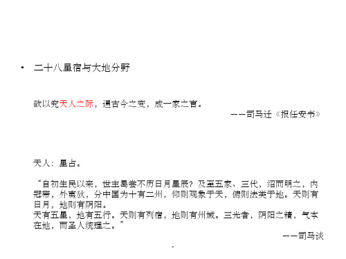二十八星宿与大地分野对应