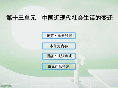 2013高考历史一轮复习课件-第13单元 中国近现代社会生活的变迁.