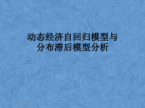 动态经济自回归模型与分布滞后模型分析