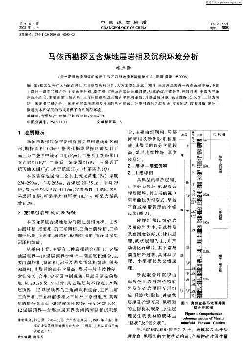 马依西勘探区含煤地层岩相及沉积环境分析