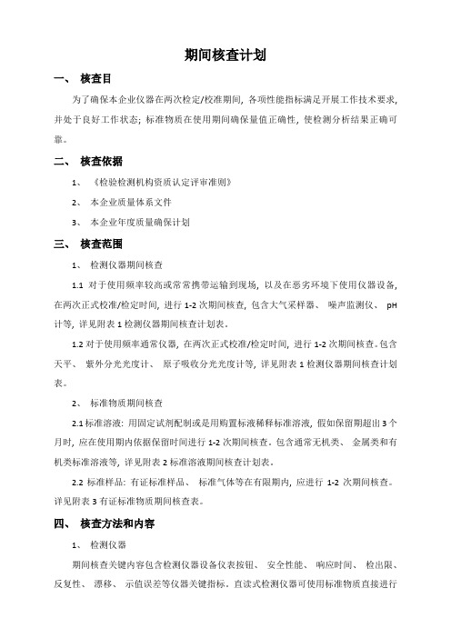 期间核查计划