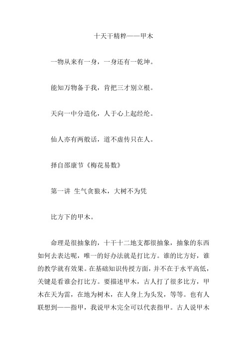 十天干精粹甲木