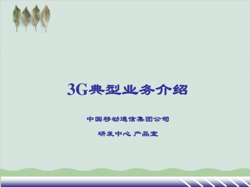中国移动3G典型业务介绍PPT课件( 43页)