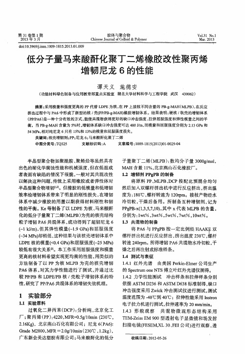 低分子量马来酸酐化聚丁二烯橡胶改性聚丙烯增韧尼龙6的性能