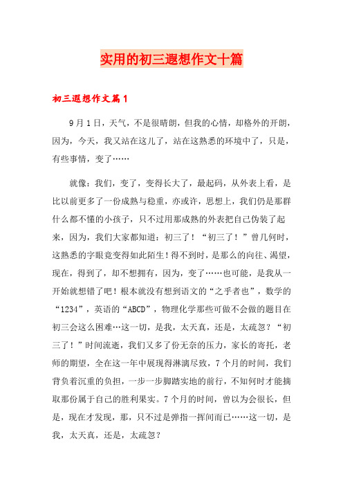 实用的初三遐想作文十篇