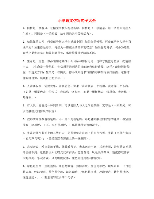 名师课件：小学语文仿写句小升初必练