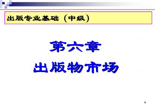 基础知识--第六章---出版物市场