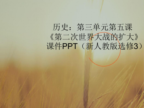 最新-高中历史 第三单元第五课《第二次世界大战的扩大》课件 新人教版选修3 精品 