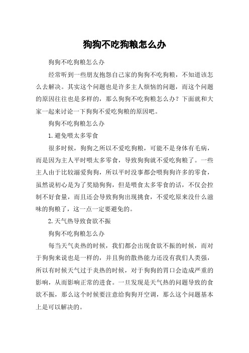 狗狗不吃狗粮怎么办_2