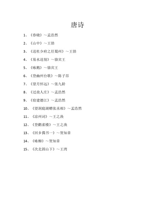 著名唐诗宋词
