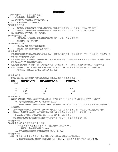 餐饮建筑概述