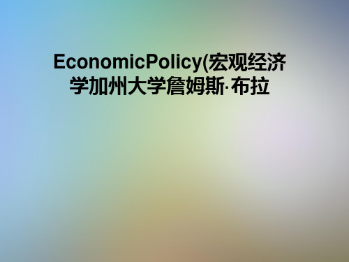 EconomicPolicy(宏观经济学加州大学詹姆斯·布拉