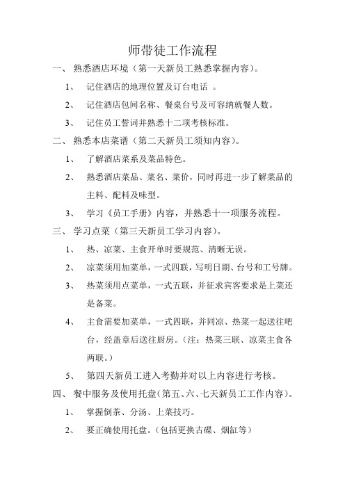 师带徒工作流程