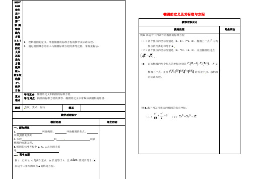 2019-2020学年高中数学 第二章 圆锥曲线与方程 2.2.1 椭圆的定义及其标准与方程教案 新人教B版选修2-1.doc