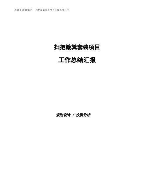 扫把簸箕套装项目工作总结汇报