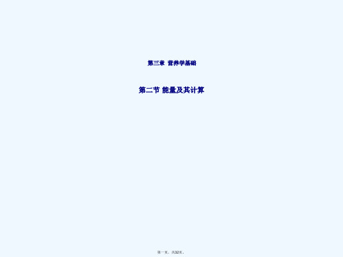 营养师能量及其计算