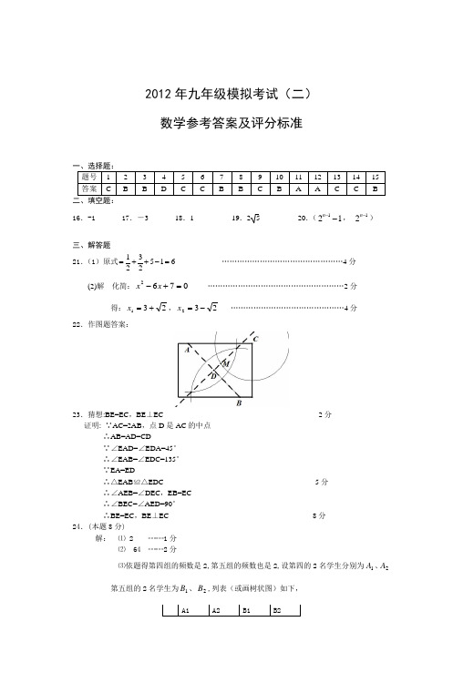 2012年九年级模拟考试(二)