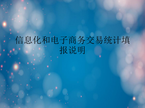 信息化和电子商务交易统计填报说明