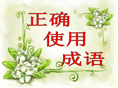 了解成语的有关知识成语的语法结构关系教学内容