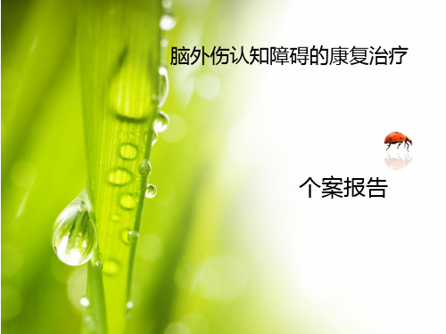 脑外伤认知障碍的康复治疗——个案报告
