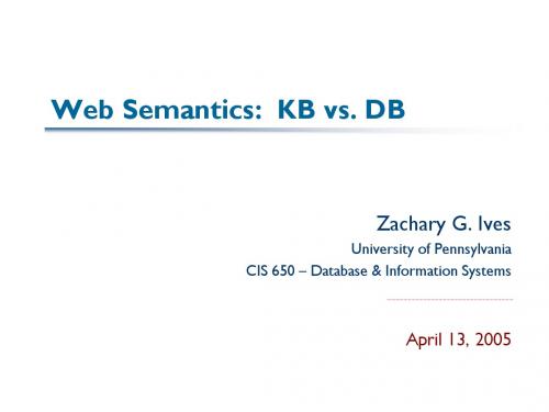 Web Semantics KB vs DB