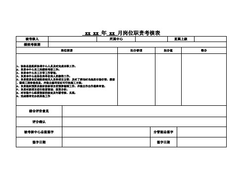 岗位职责考核表
