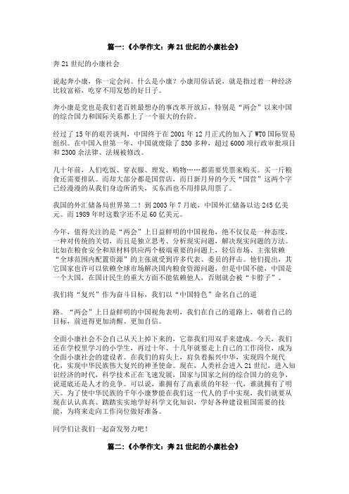 全面小康社会的作文