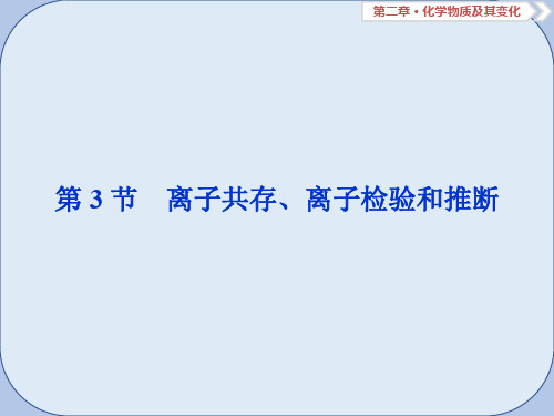 2019版高考化学总复习第2章化学物质及其变化第3节离子共存离子检验和推断课件新人教版