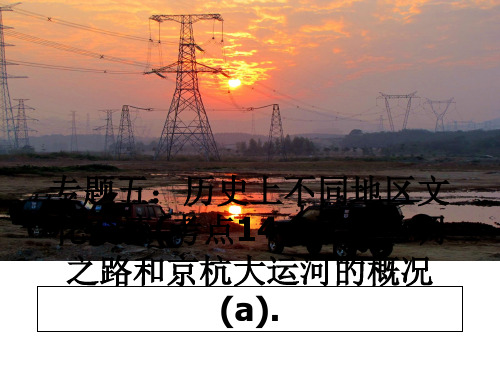 最新专题五：历史上不同地区文化交流(考点14：了解丝绸之路和京杭大运河的概况(a).课件ppt