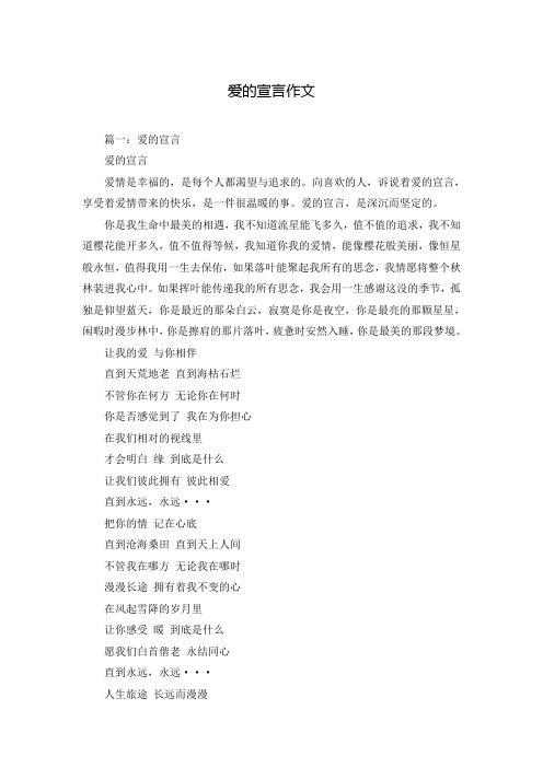 爱的宣言作文