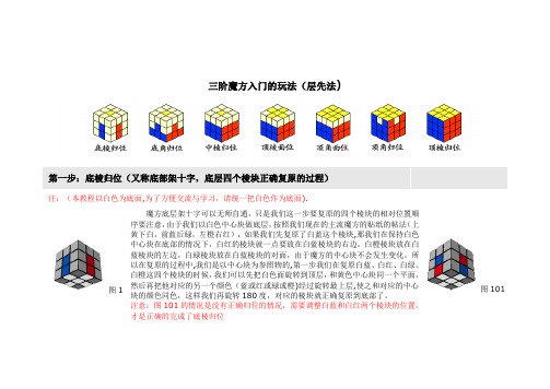 三阶魔方入门的玩法图解(层先法)