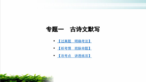 专题一 古诗文默写广东中考语文总复习课件(共16张PPT)