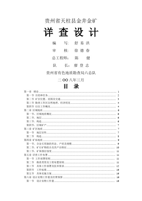 洋满冲金矿详查设计