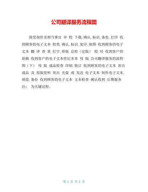 公司翻译服务流程图