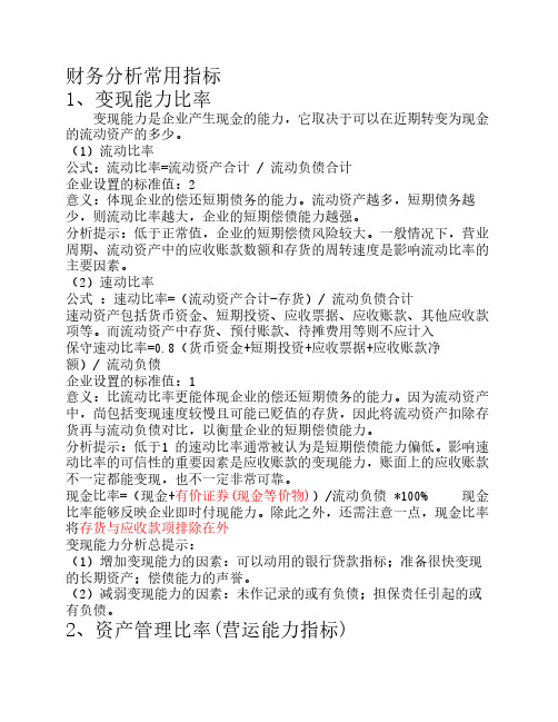 财务指标