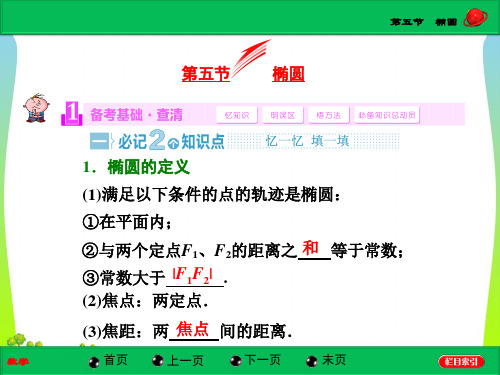 高考总复习(北师大版)数学(文)【配套课件】第八章第五节 椭圆(42张PPT)