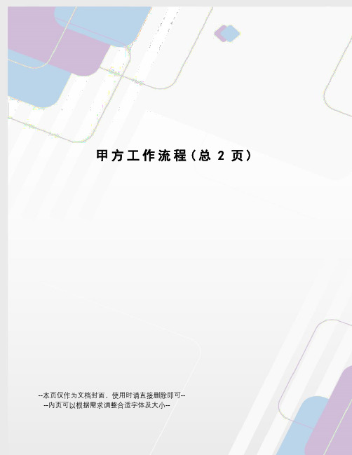 甲方工作流程