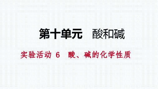 人教版九年级化学下册同步练习课件：第十单元 实验活动 6  酸、碱的化学性质(共11张PPT)