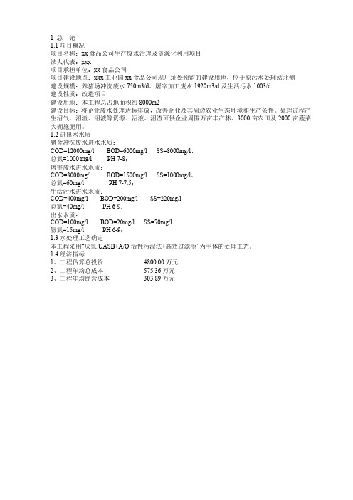 废水治理及项目可行性研究报告