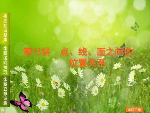 (新课标通用)高考数学二轮复习方案专题课件：第12讲 点、线、面之间的位置关系
